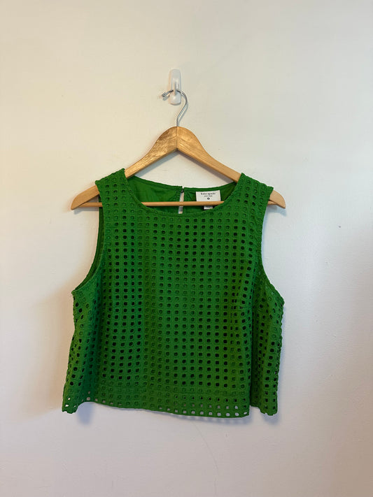 NWT Kate Spade New York x Target Green Eyelet Sleeveless Cotton Top | Size Medium