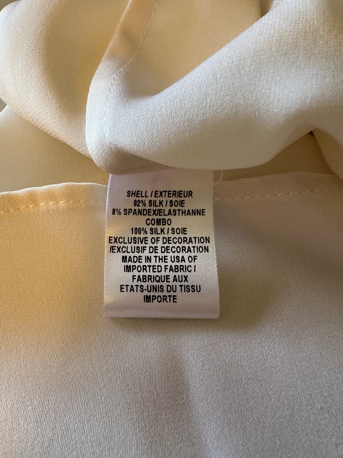 Milly Silk Blouse with Buttons On The Side in Ivory | Size 8