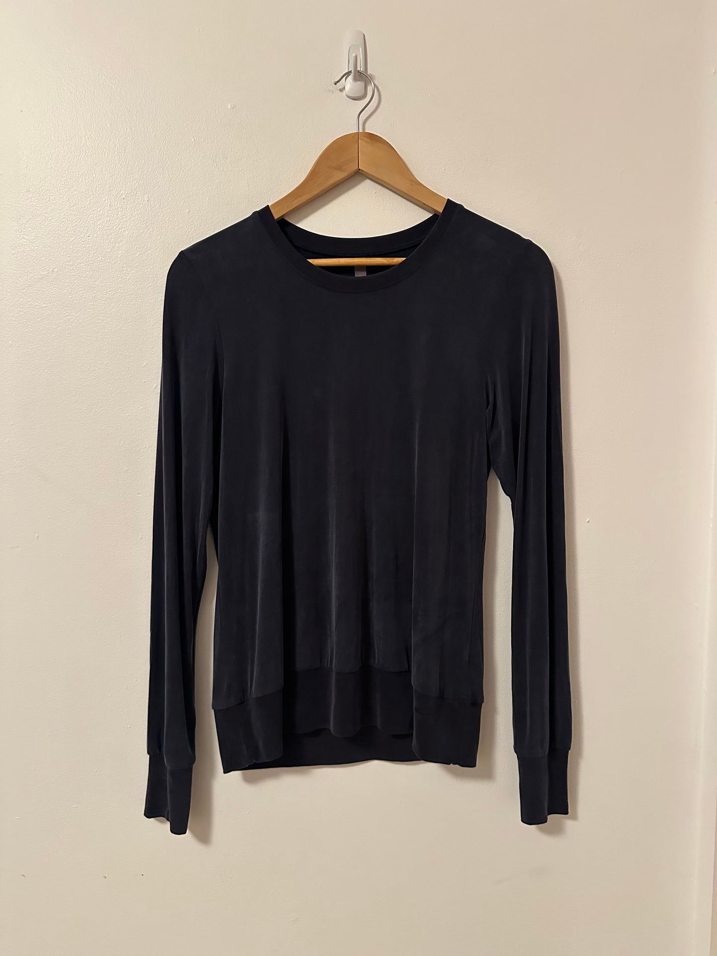 Commando Super Soft Black Long Sleeve T-Shirt | Size XS