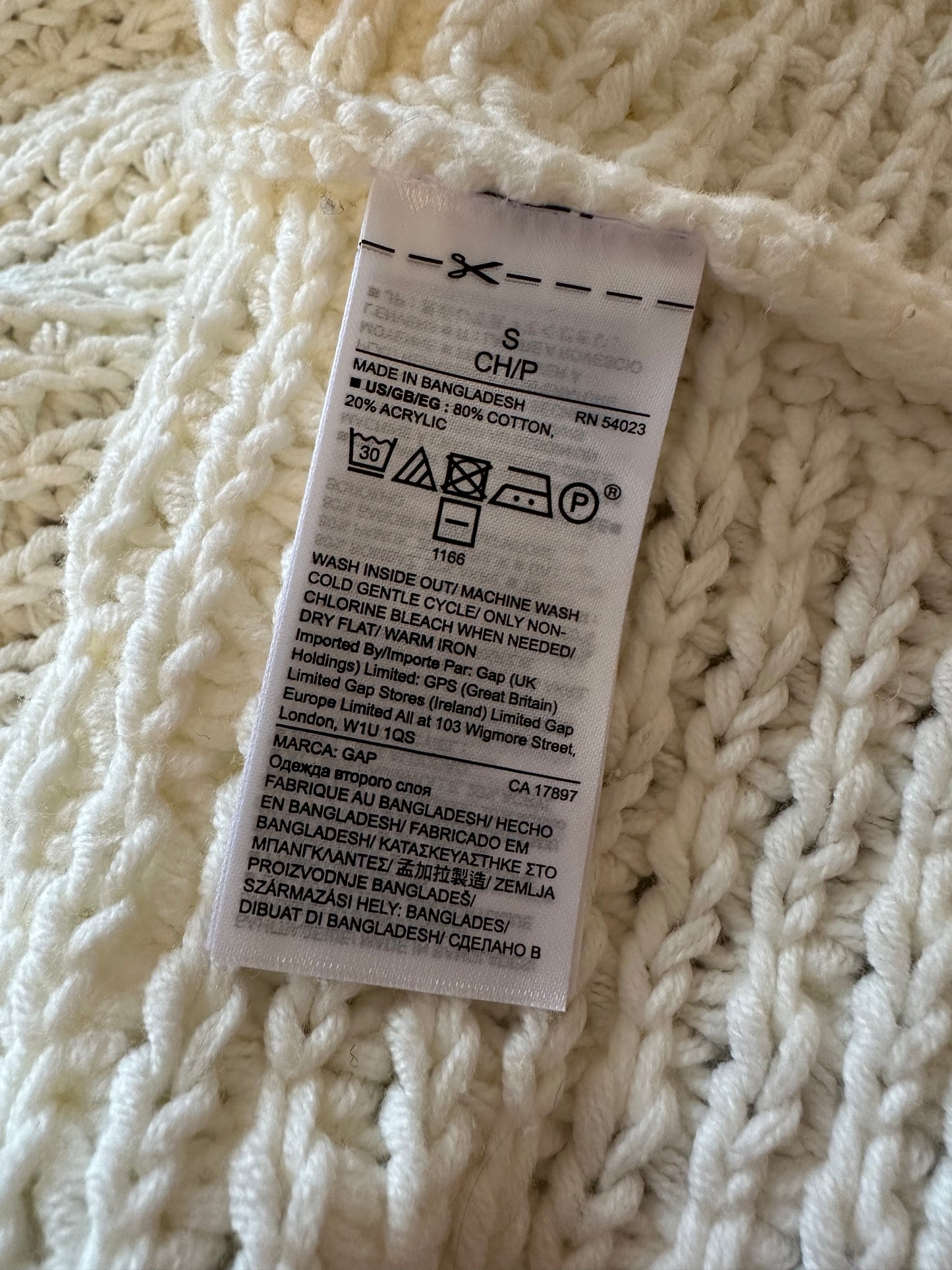 Gap Popcorn Knit Open Cardigan in White | Size Small