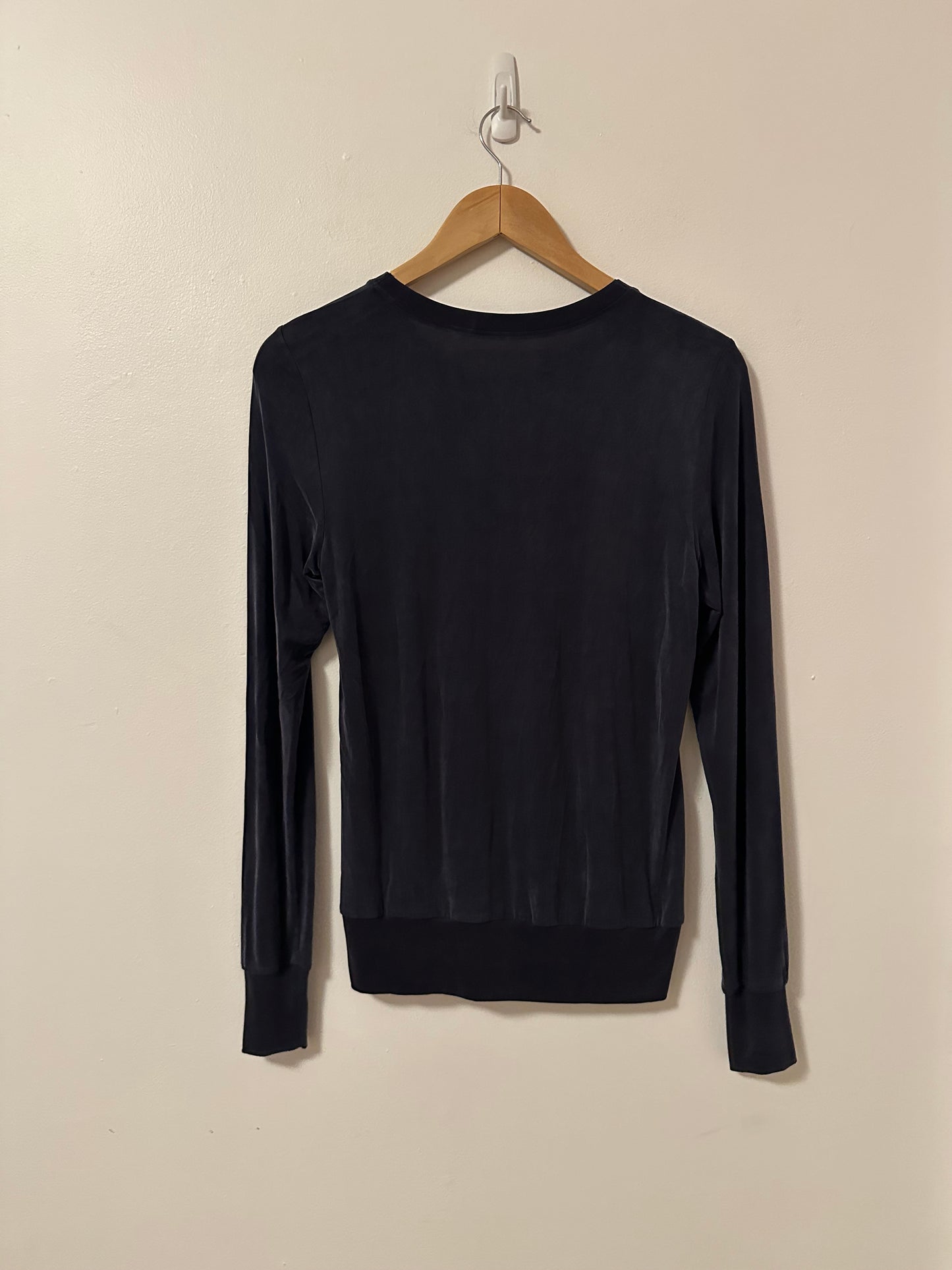 Commando Super Soft Black Long Sleeve T-Shirt | Size XS