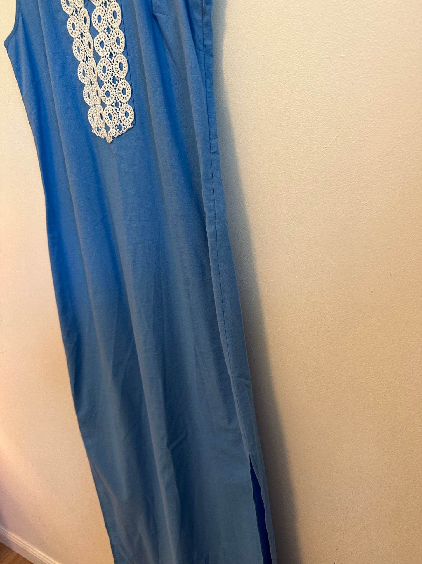 Sail to Sable Cotton and Linen Classic Long Dress | Size Small