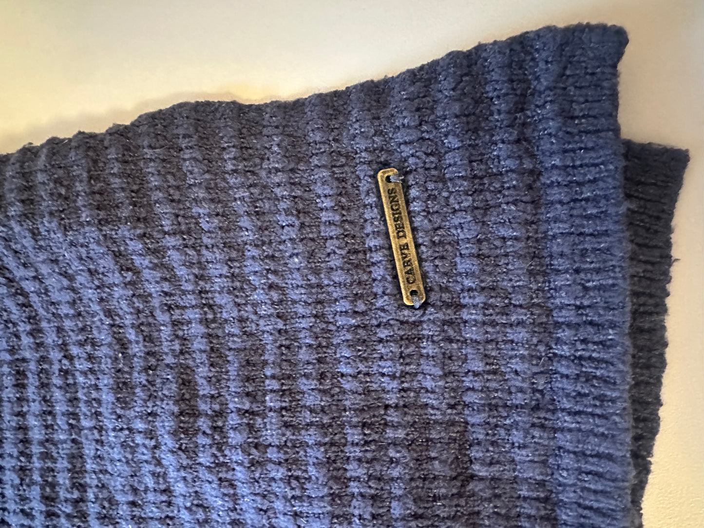 Carve Designs Livia Mock Neck Long Sleeve Waffle Knit Sweater in Navy Heather