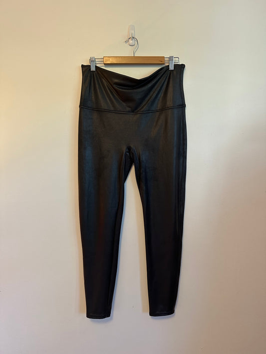 Spanx Faux Leather High Rise Leggings in Very Black | Plus Size 2XL Tall