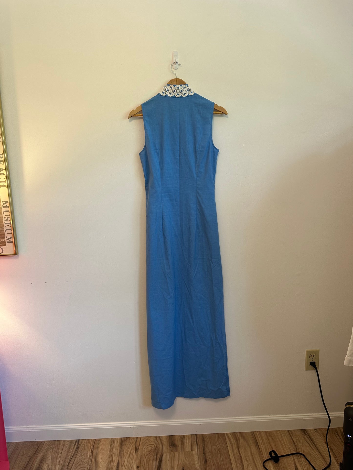 Sail to Sable Cotton and Linen Classic Long Dress | Size Small
