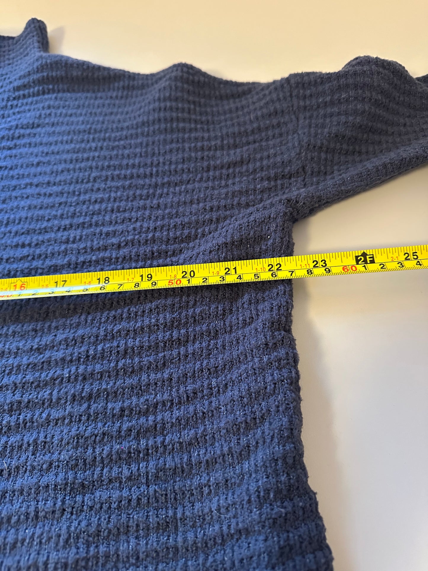 Carve Designs Livia Mock Neck Long Sleeve Waffle Knit Sweater in Navy Heather