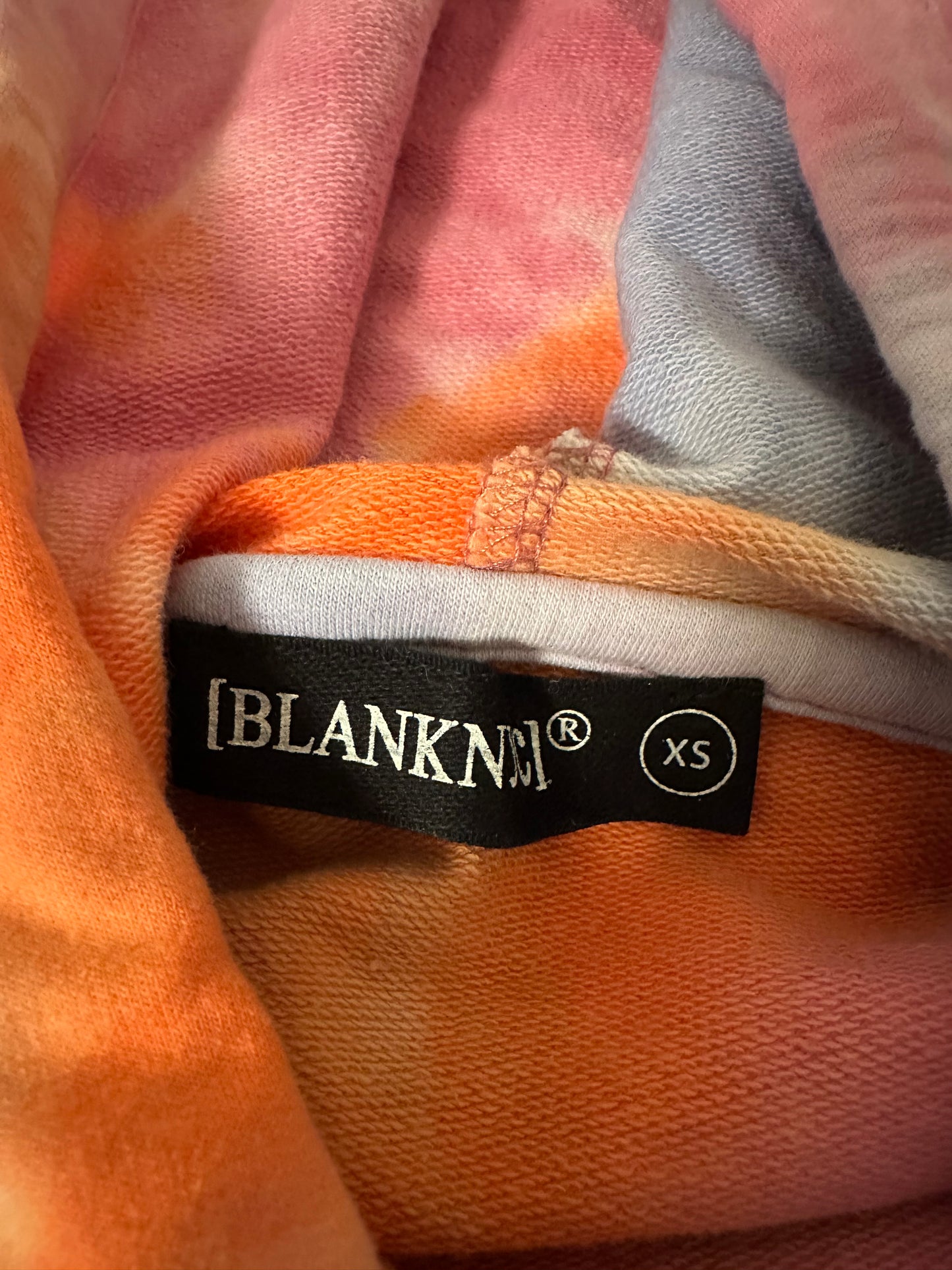 BLANKNYC Sweet Spot Rainbow Tie-Dyed Cropped Hooded Sweatshirt | Size XS