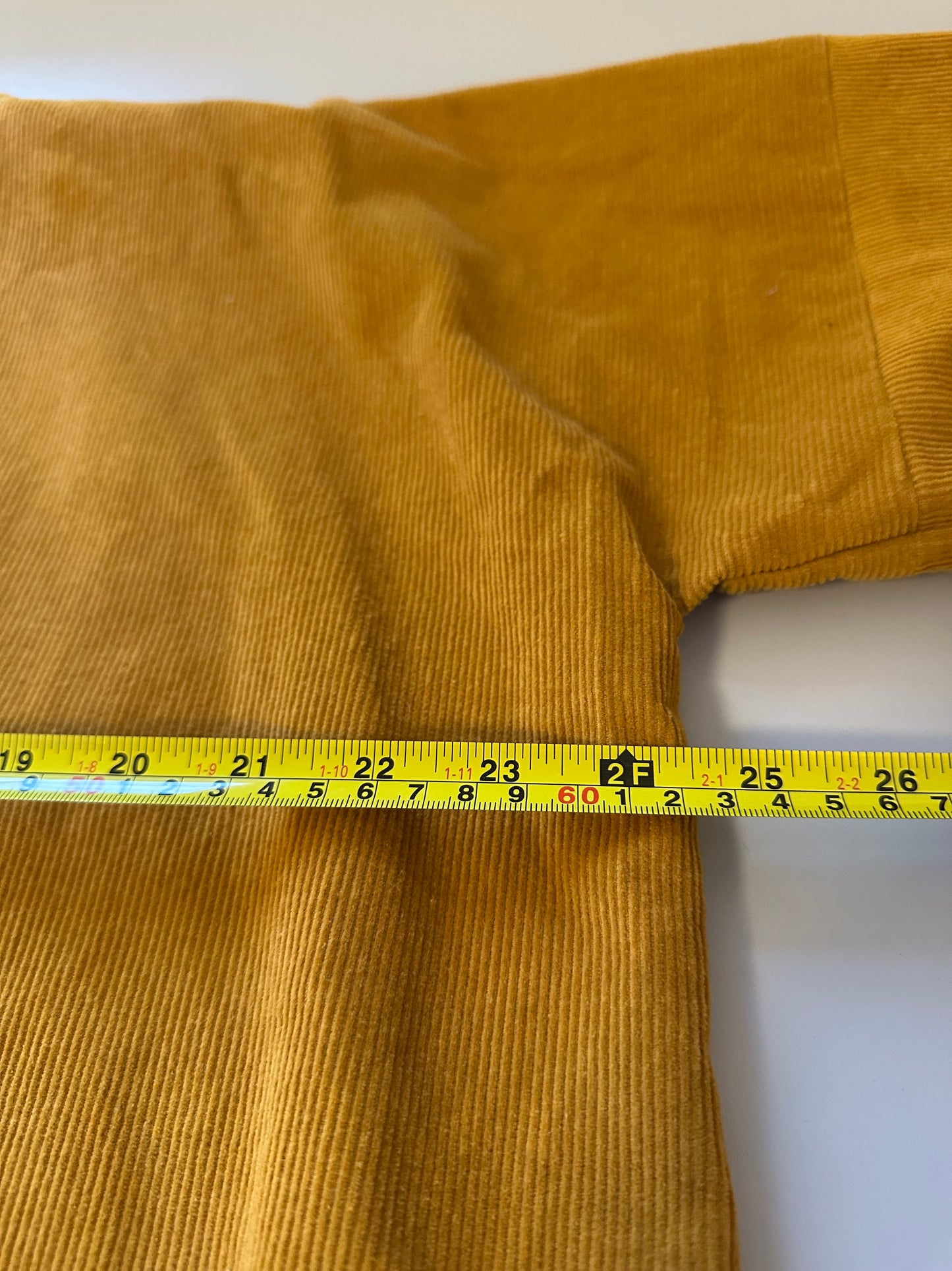 Handmade Mustard Yellow Corduroy Single Button Kimono Style Cardigan
