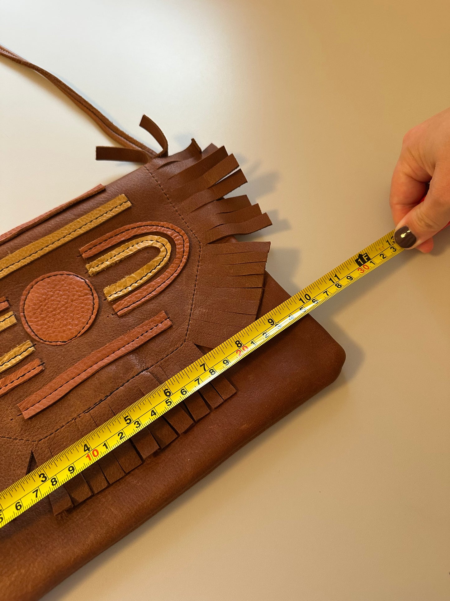 Grooves & Grain Handmade Crossbody Brown Leather Patchwork Bag