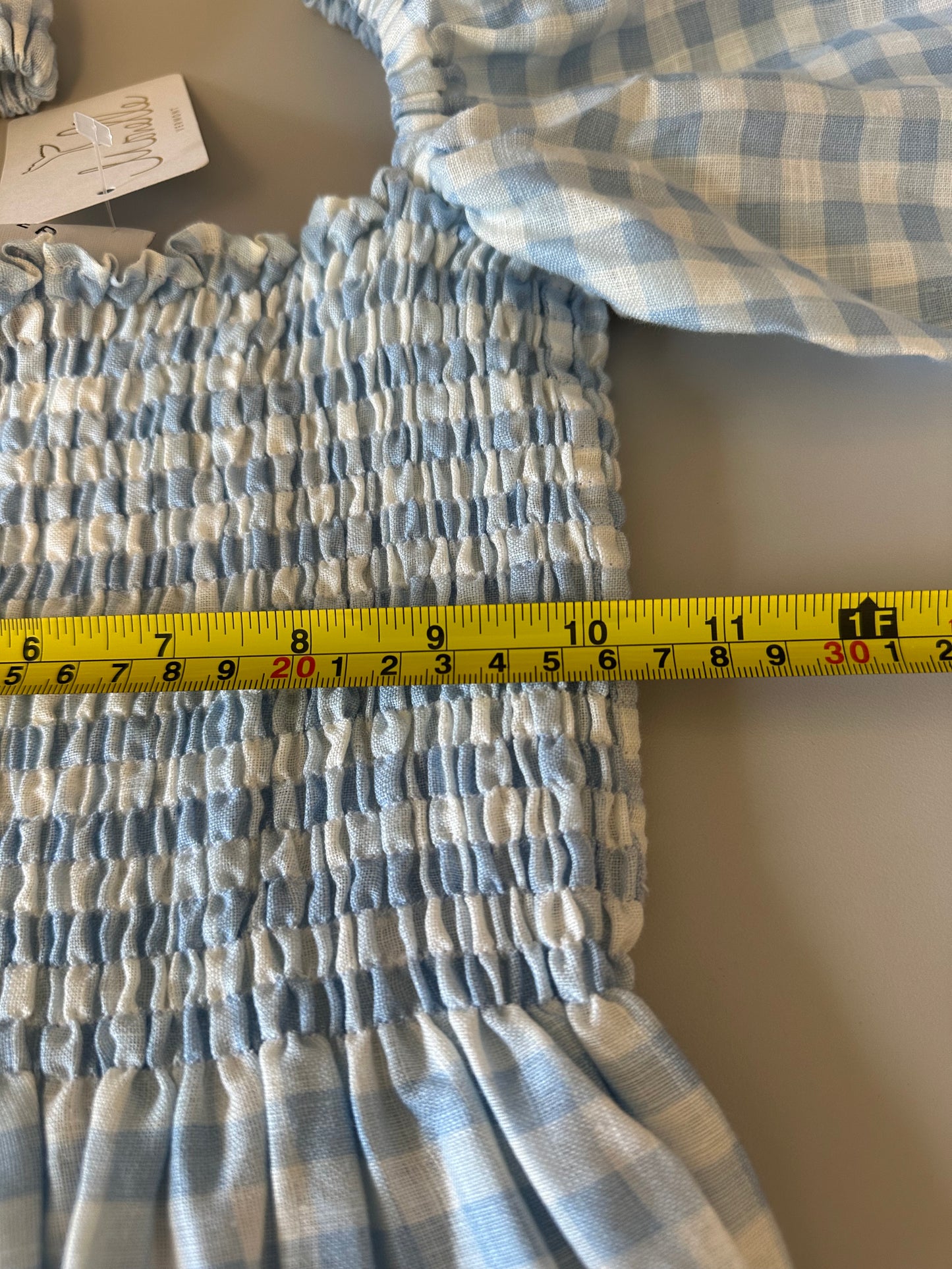 Sleeper Atlanta Blue and White Gingham Midi Dress | Size XL