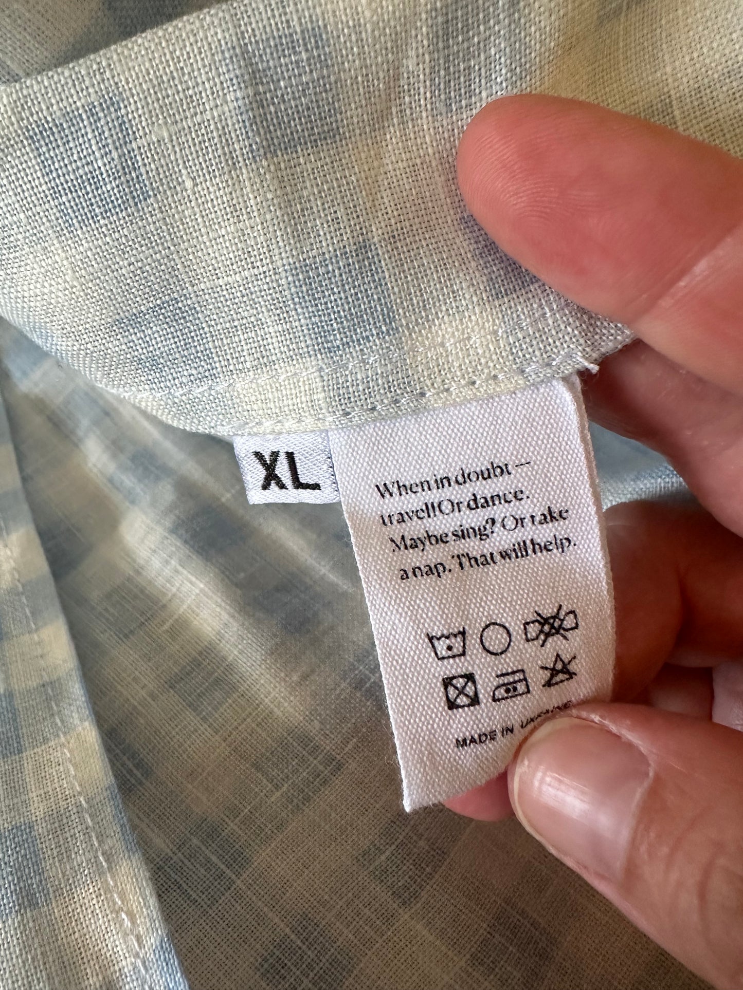 Sleeper Atlanta Blue and White Gingham Midi Dress | Size XL