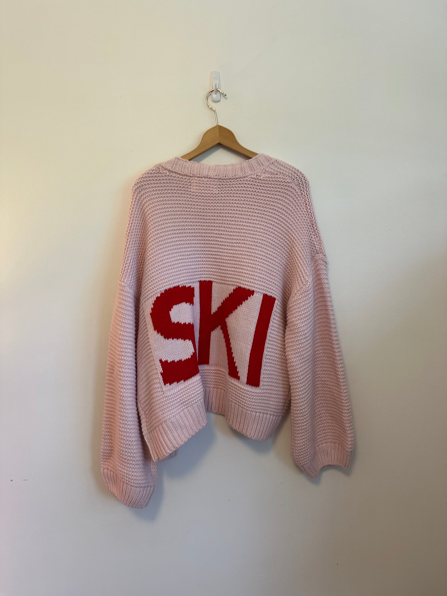 Panache Apparel Apres Ski Oversized Pink Cardigan | Size XL