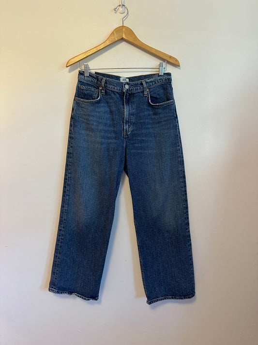 AGOLDE Ren High Rise Straight Leg Jeans in Medium Indigo Wash | Size 29