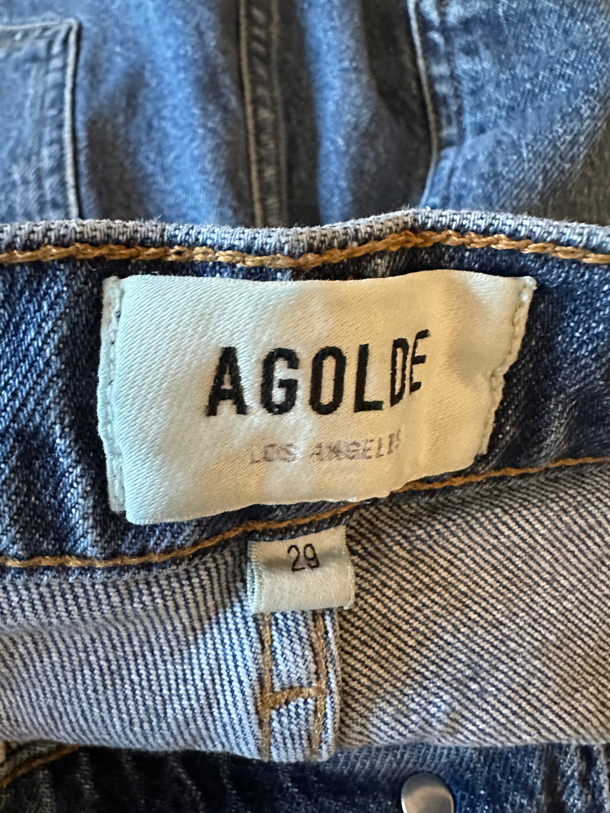 AGOLDE Ren High Rise Straight Leg Jeans in Medium Indigo Wash | Size 29