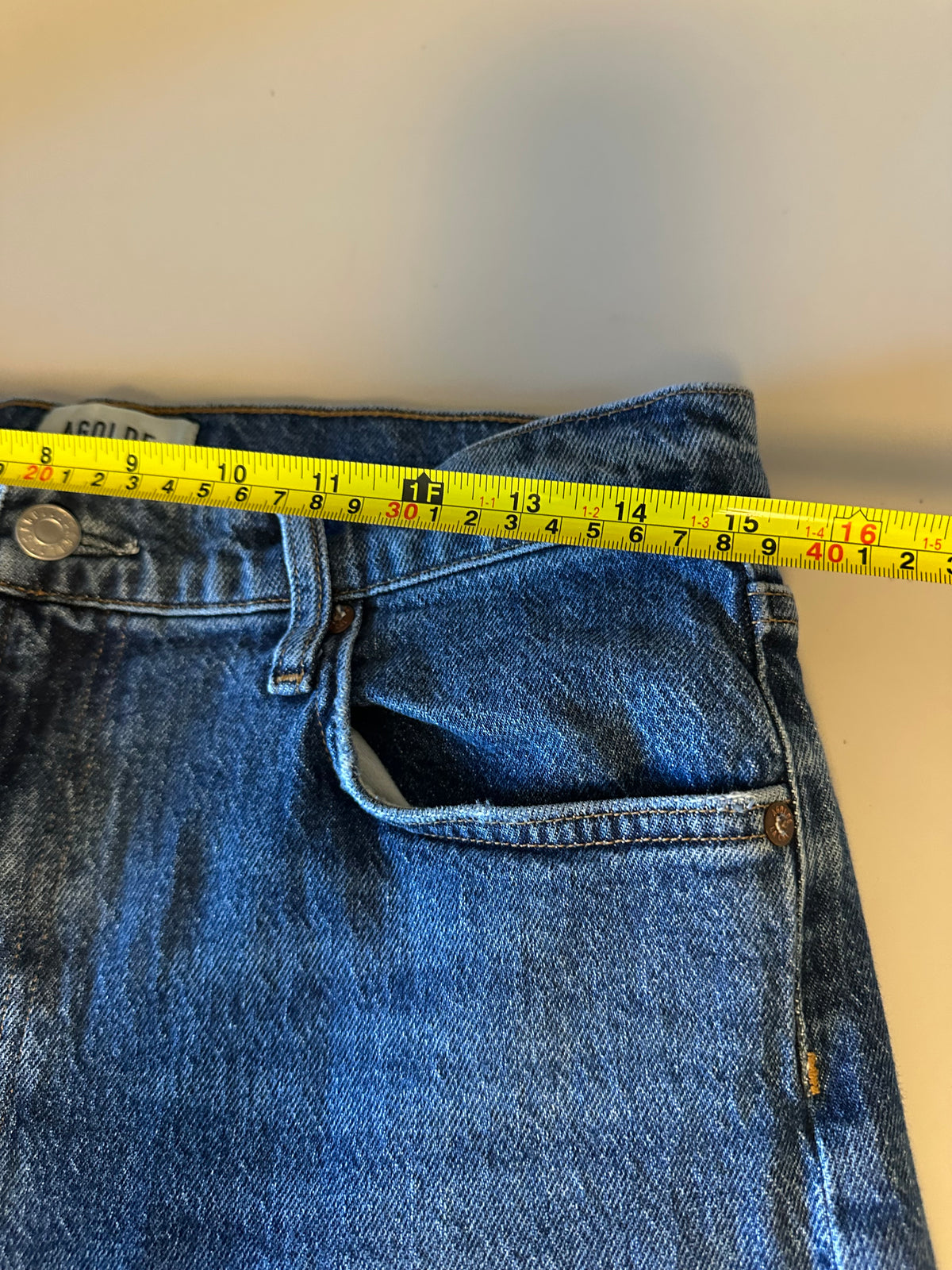 AGOLDE Ren High Rise Straight Leg Jeans in Medium Indigo Wash | Size 29