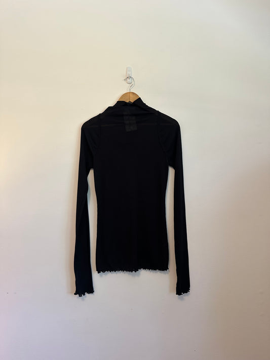 Free People Close to Home Layering Ribbed Turtleneck in Black | Size Medium