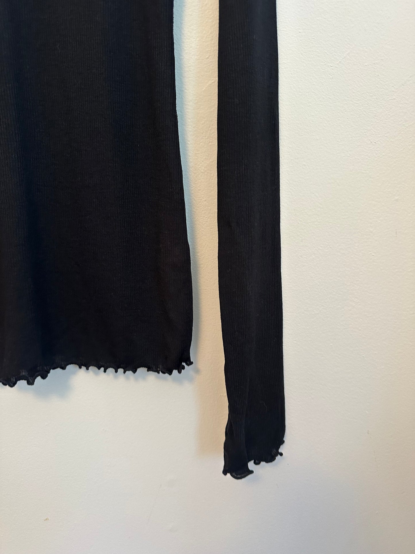 Free People Close to Home Layering Ribbed Turtleneck in Black | Size Medium