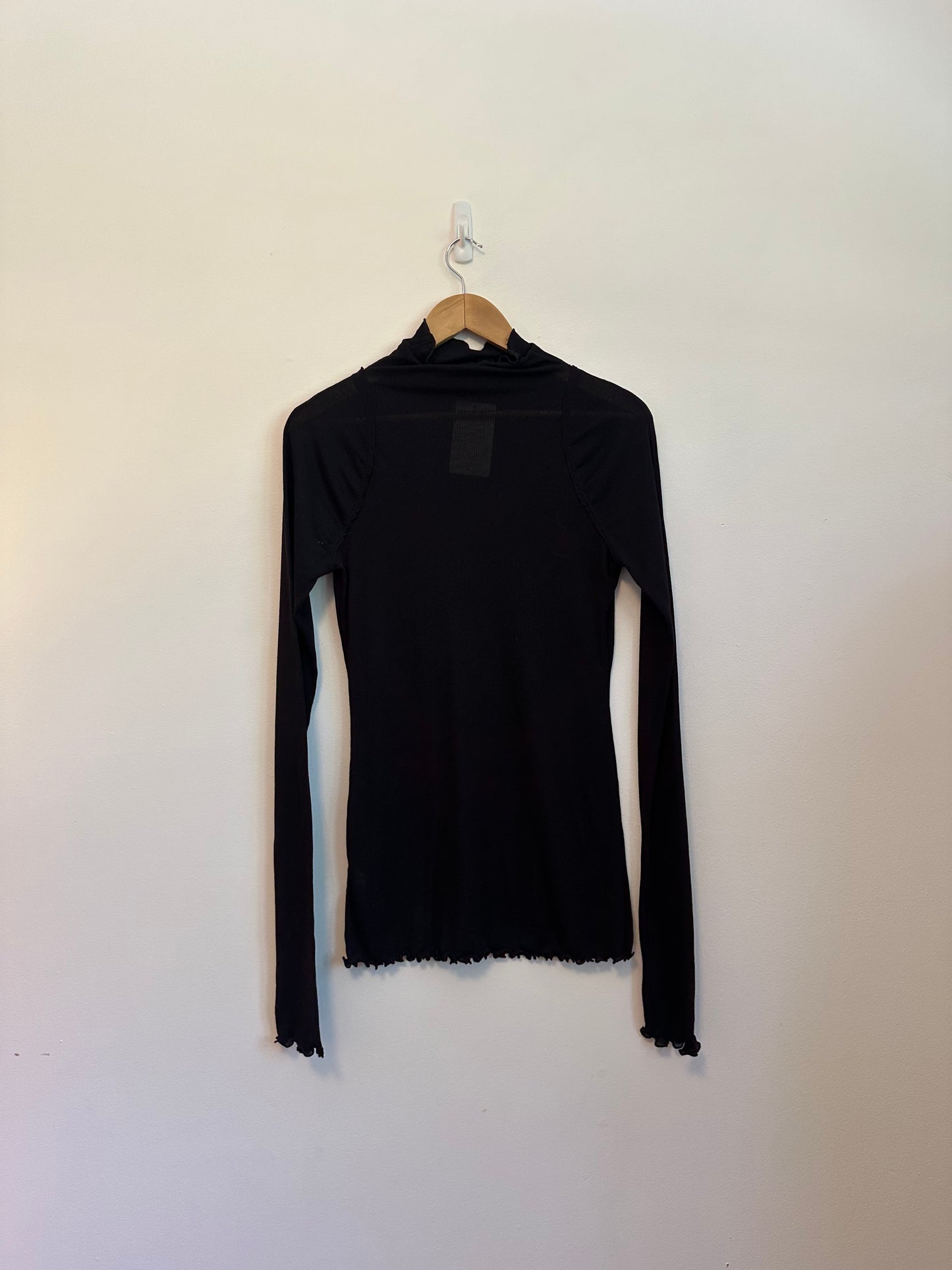 Free People Close to Home Layering Ribbed Turtleneck in Black | Size Medium