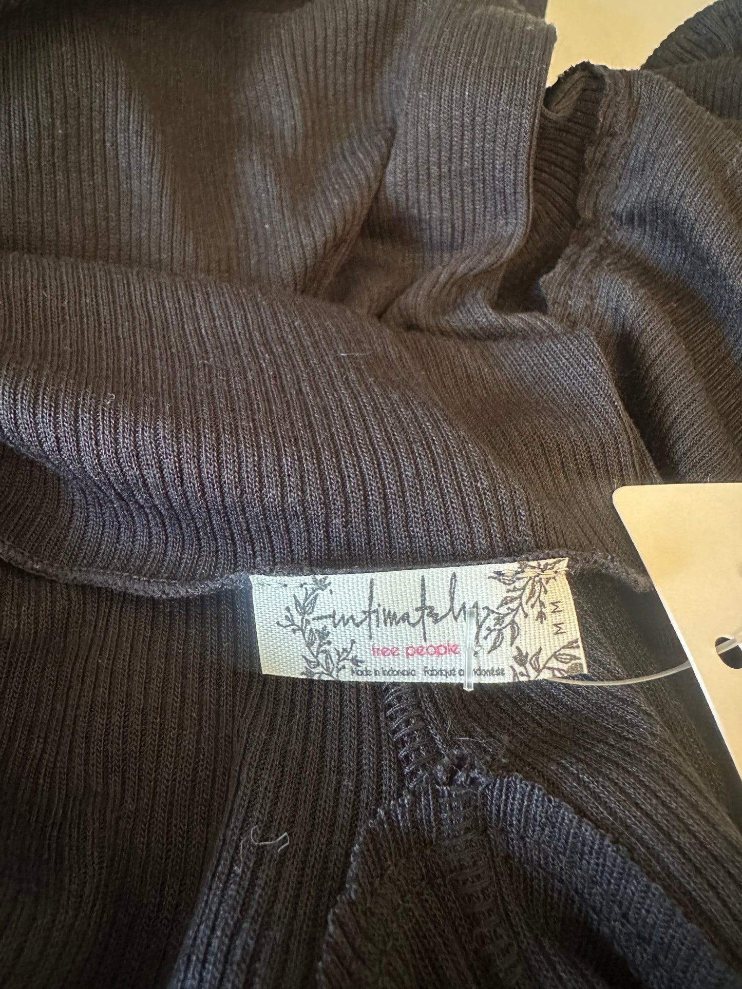 Free People Close to Home Layering Ribbed Turtleneck in Black | Size Medium