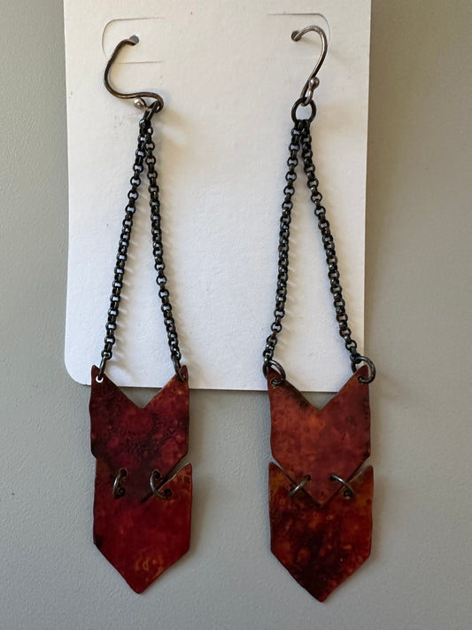 New Jennifer Kahn Copper Double Chevron Earrings
