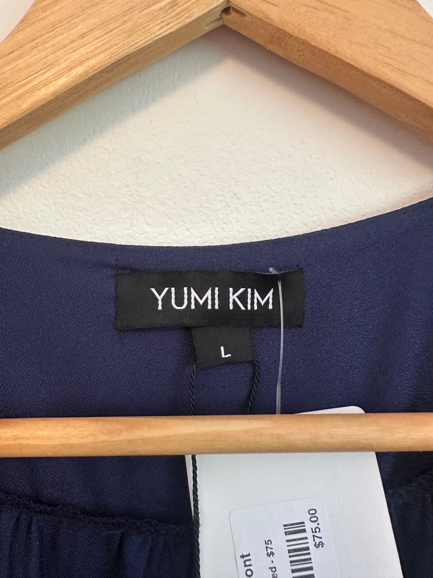 NWT Yumi Kim Swept Away Wrap Maxi Dress in Navy Blue | Size Large