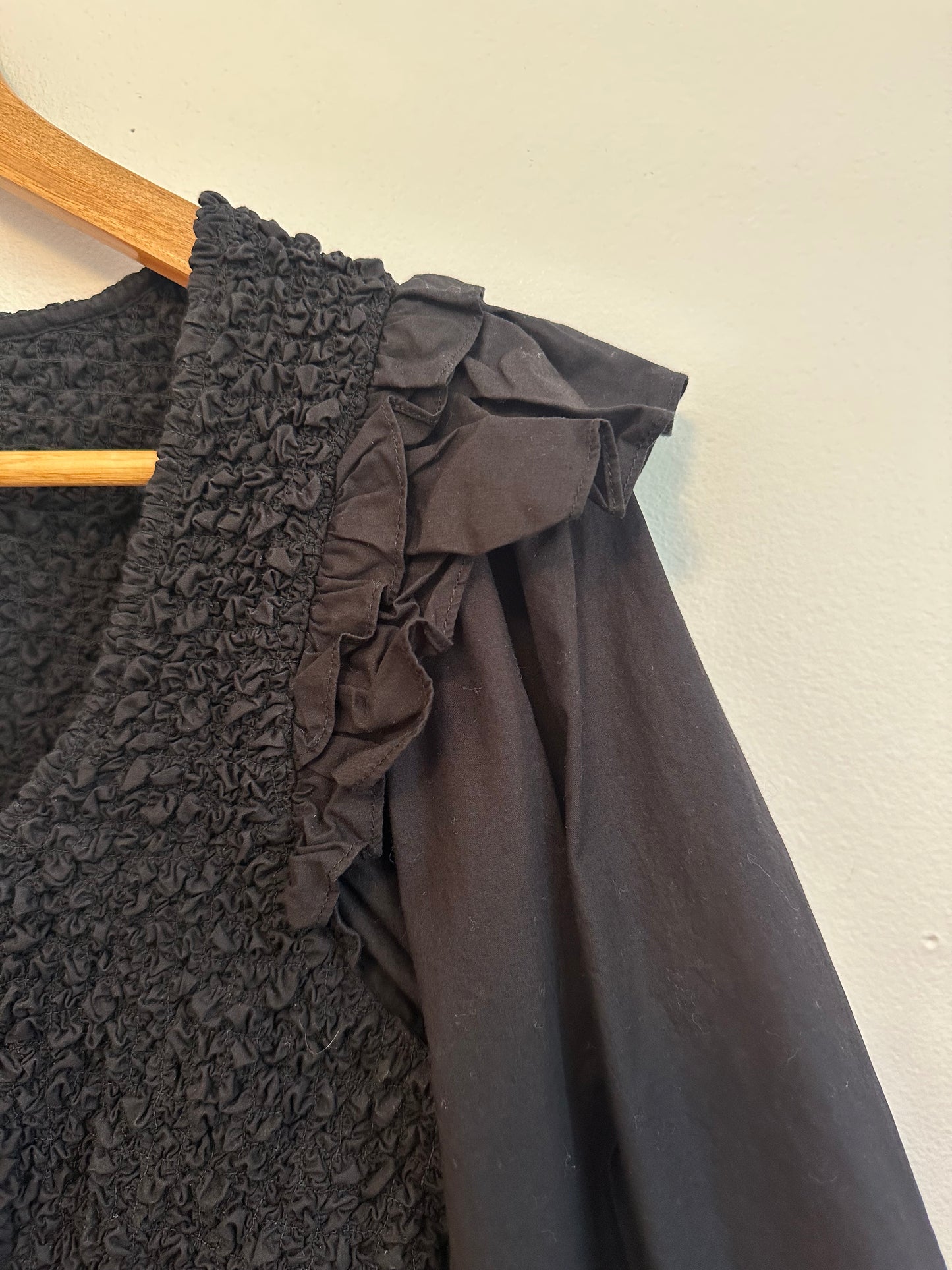 Cleobella Veronika Solid Blouse in Black | Size Medium