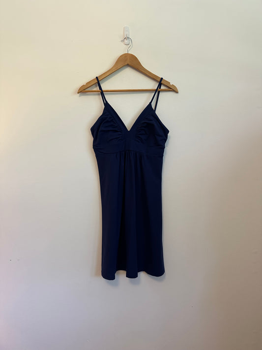 Susana Monaco Empire Waist Babydoll Dress in Navy Blue | Size Large