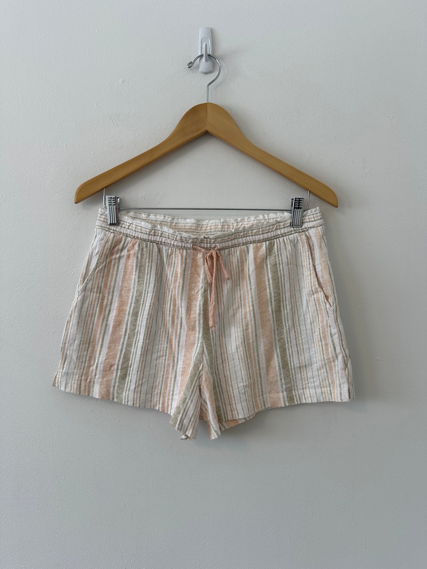 Z Supply Mila Striped Cotton Pull On Shorts | Size Small