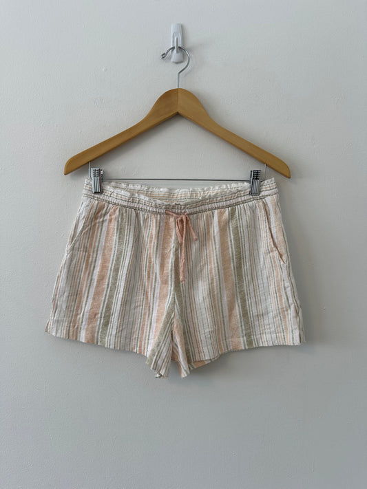 Z Supply Mila Striped Cotton Pull On Shorts | Size Small