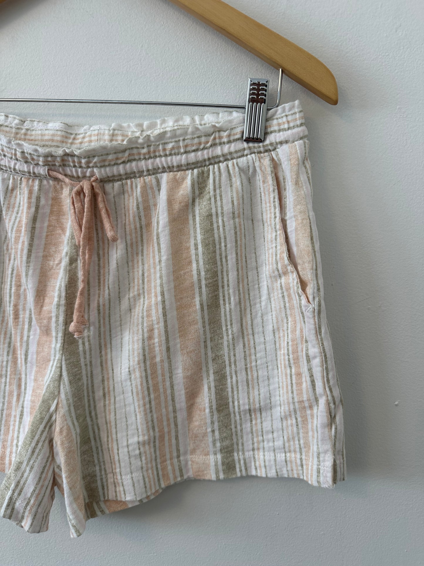 Z Supply Mila Striped Cotton Pull On Shorts | Size Small