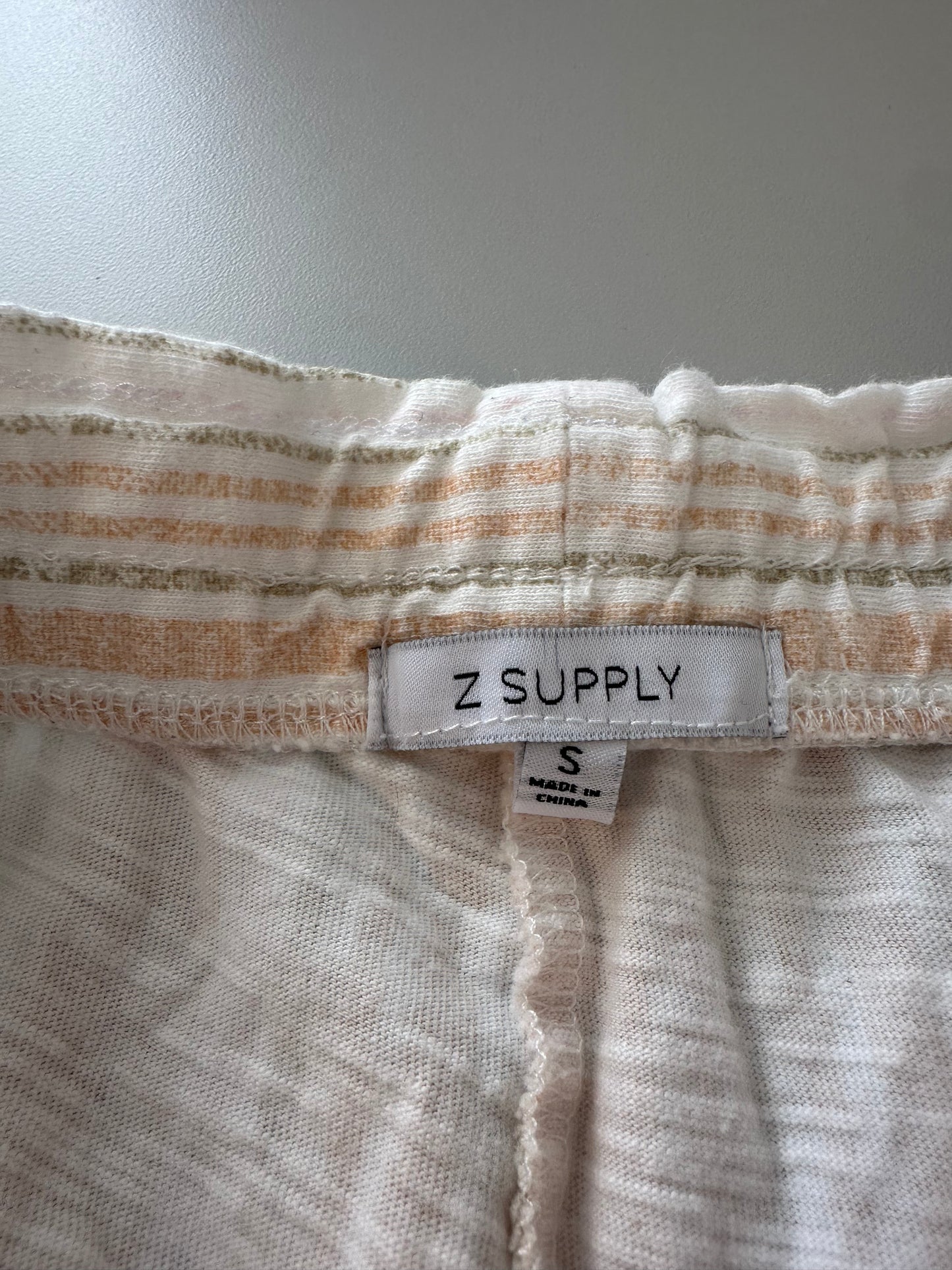 Z Supply Mila Striped Cotton Pull On Shorts | Size Small