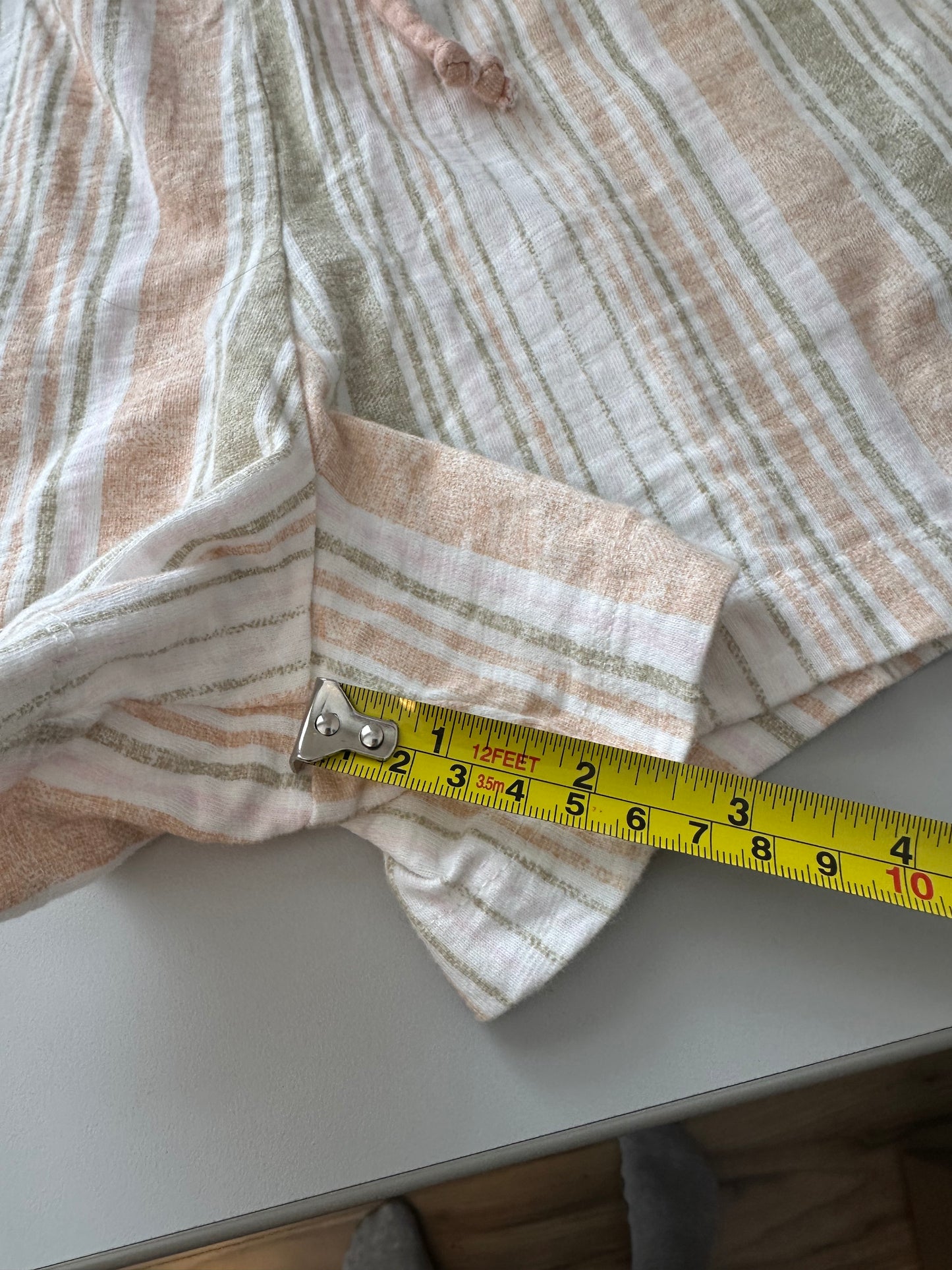 Z Supply Mila Striped Cotton Pull On Shorts | Size Small