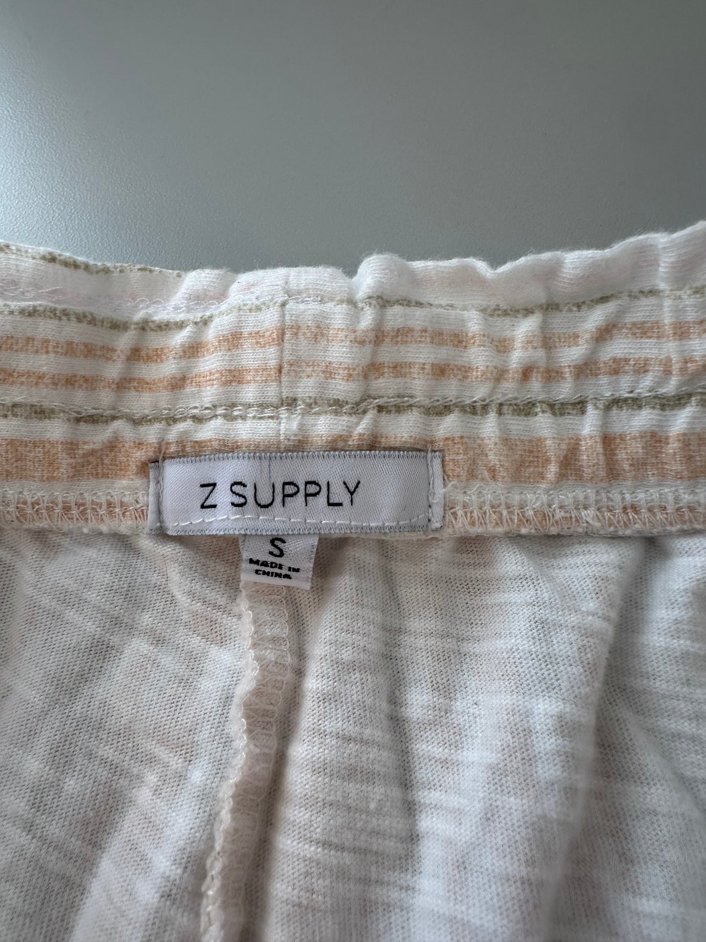 Z Supply Mila Striped Cotton Pull On Shorts | Size Small