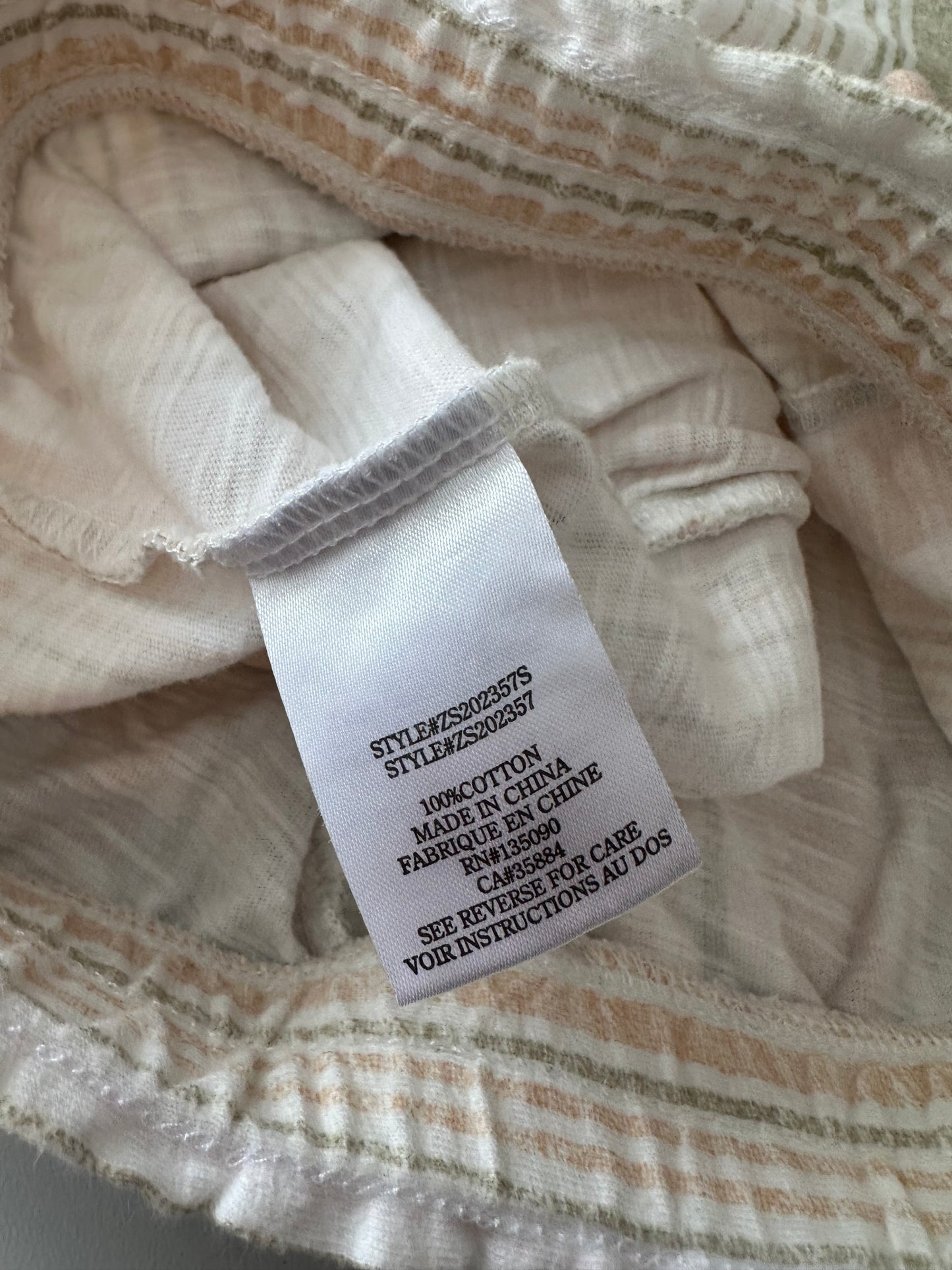 Z Supply Mila Striped Cotton Pull On Shorts | Size Small