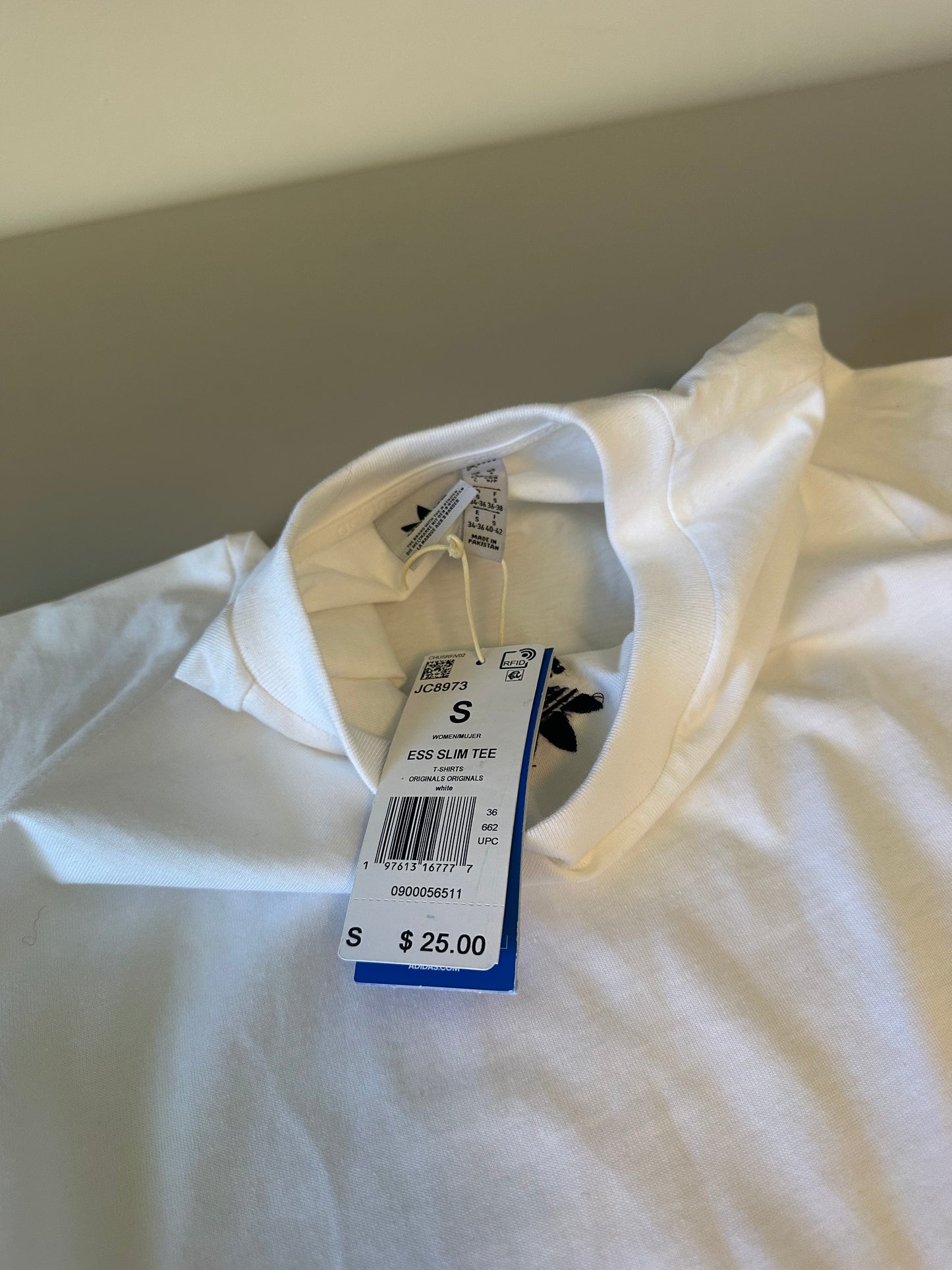 NWT Adidas Essentials Slim Fit T-Shirt in White | Size Small