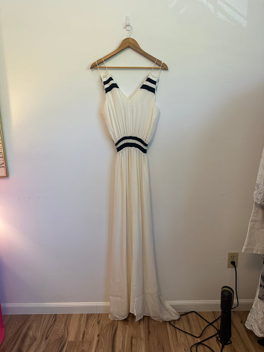 NWT Parker Adelaide Silk Black and White Maxi Dress | Size Small
