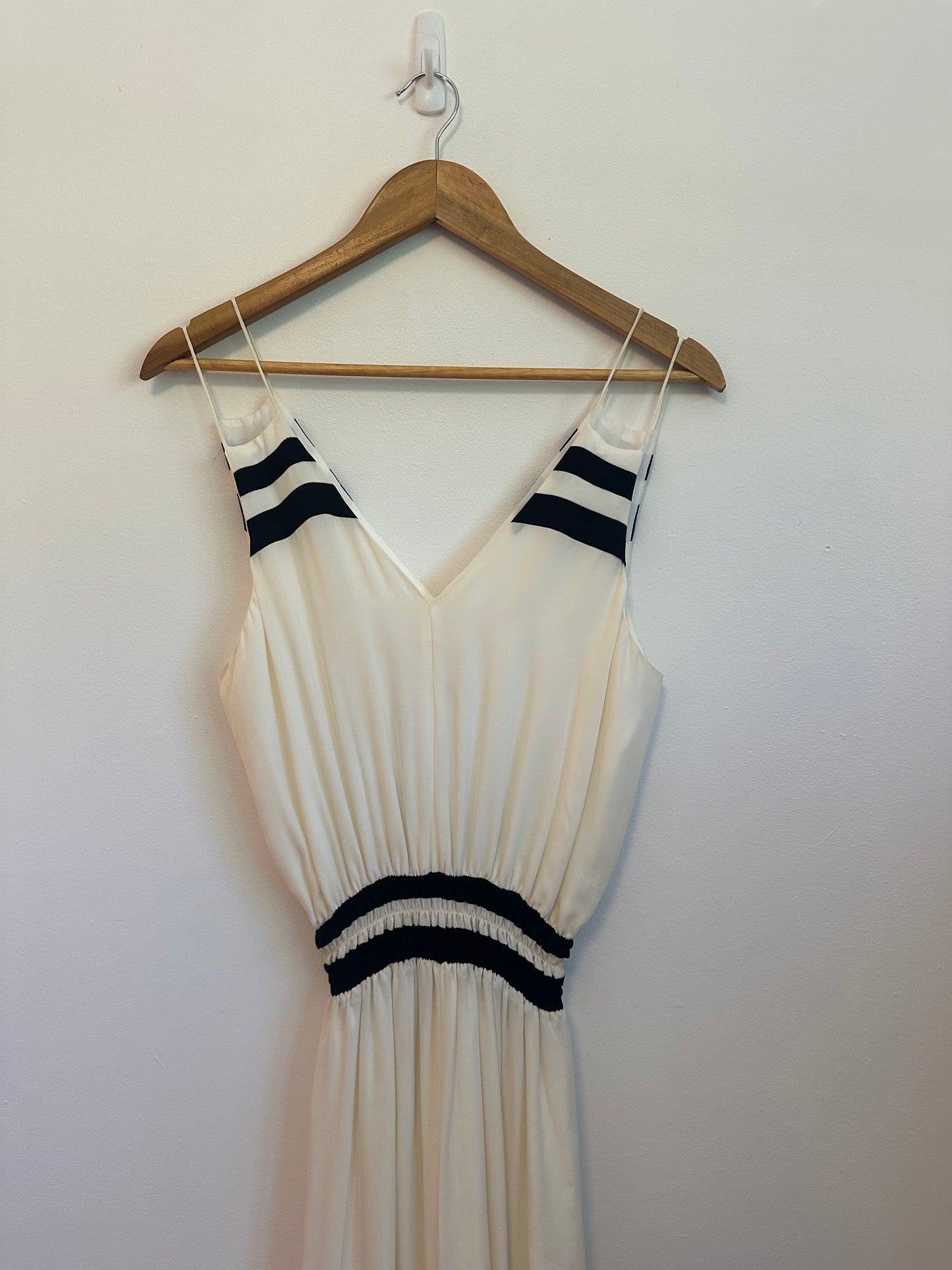 NWT Parker Adelaide Silk Black and White Maxi Dress | Size Small