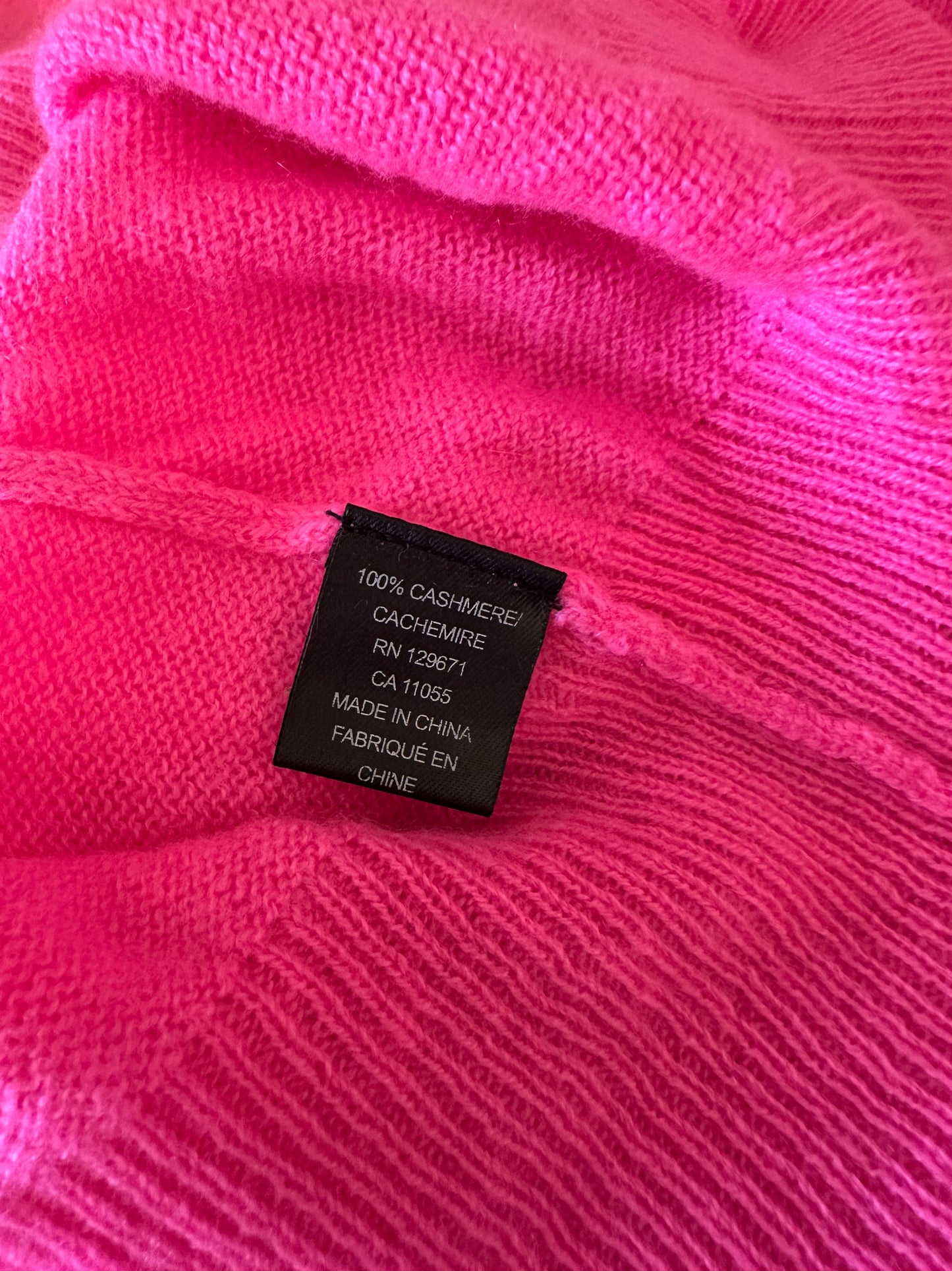 Skull Cashmere Pink and Orange Boatneck Sweater | Size Medium