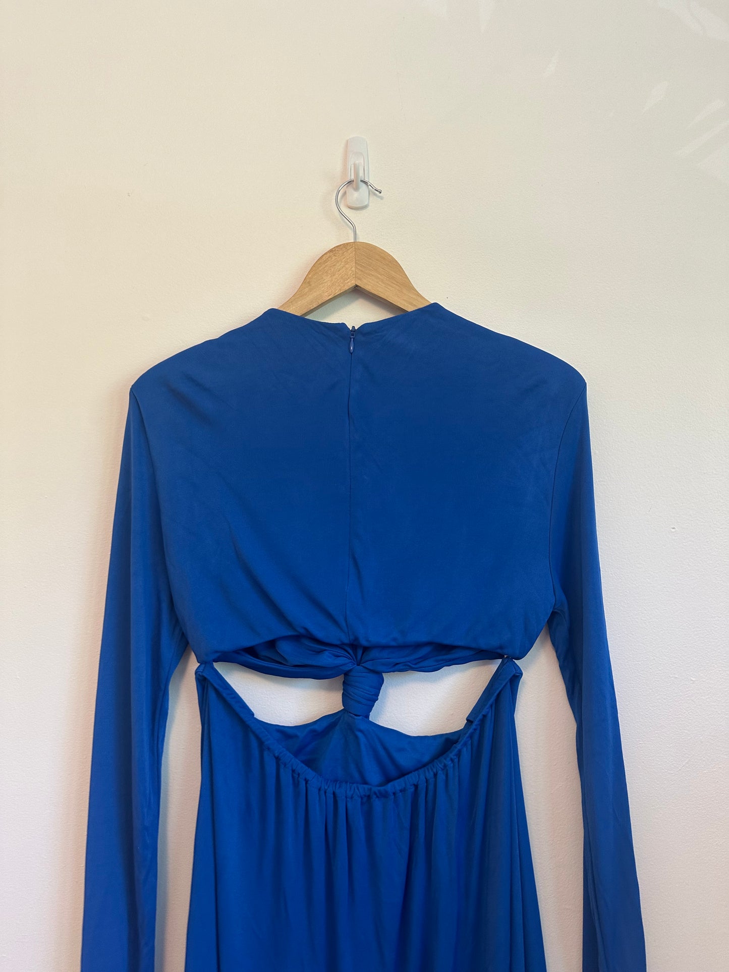 NWT FARM Rio Knotted Cut-Out Maxi Dress in Cobalt Blue | Size Large