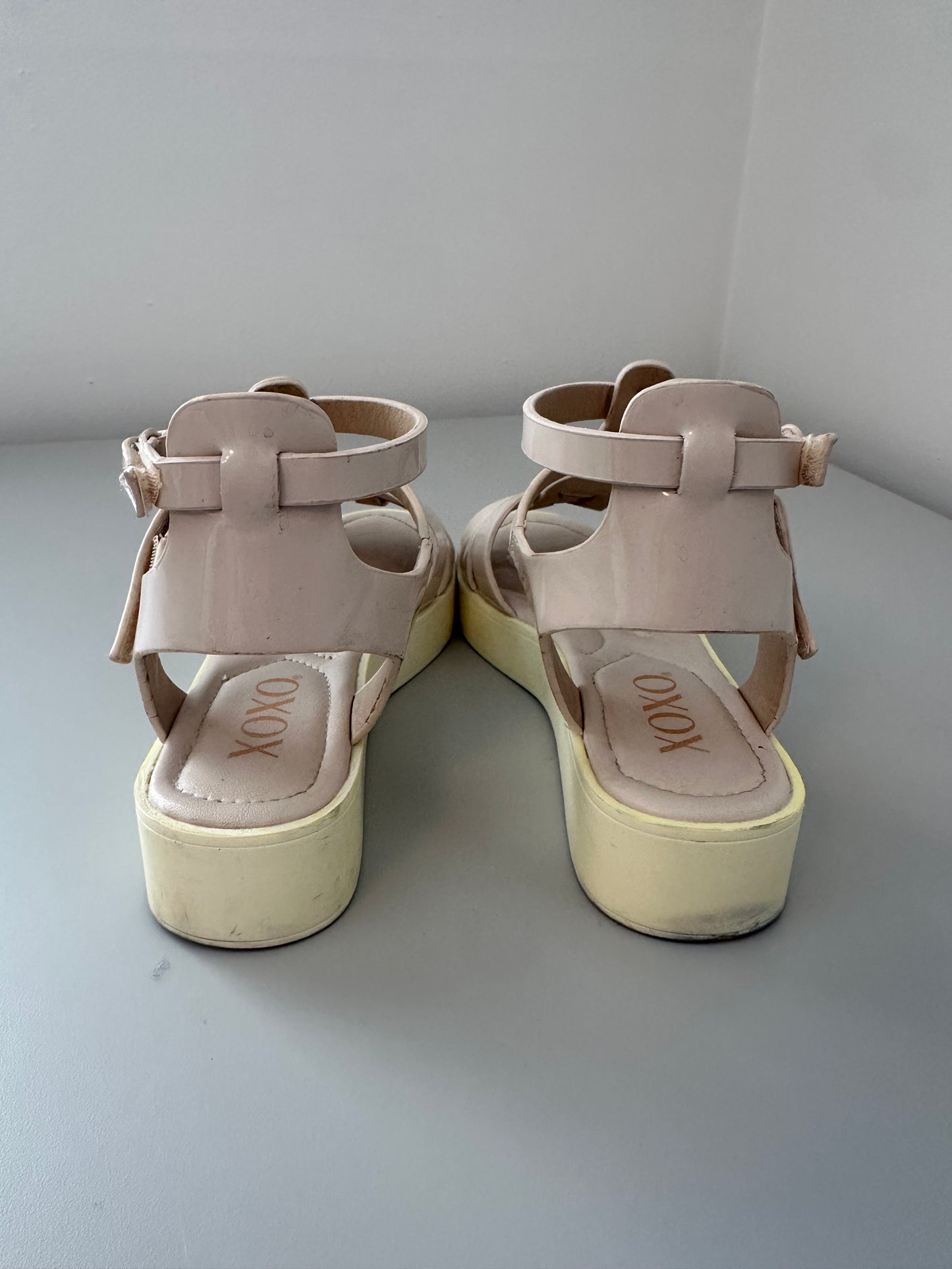 XOXO Pink Ankle Strap Sandals | Size 6
