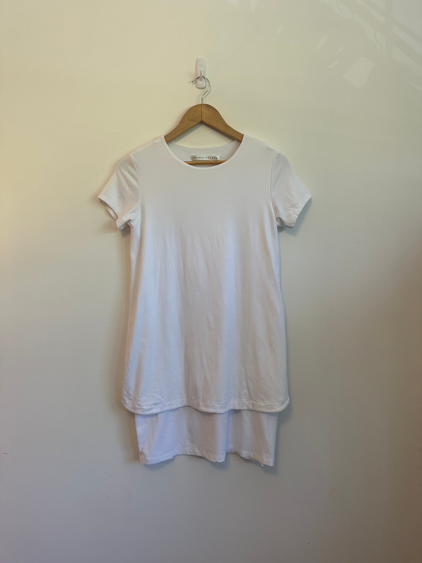 Susana Monaco White Short Sleeve T-Shirt Dress | Size Large