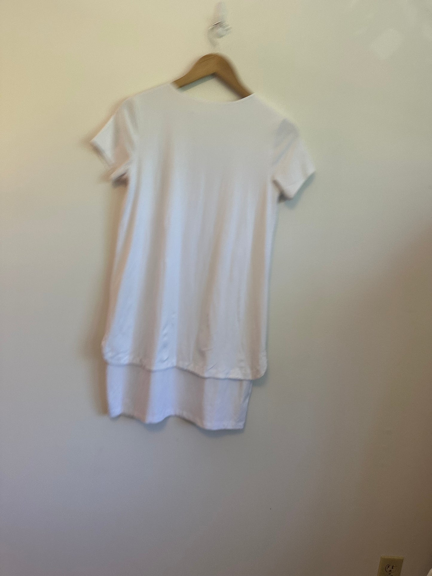 Susana Monaco White Short Sleeve T-Shirt Dress | Size Large