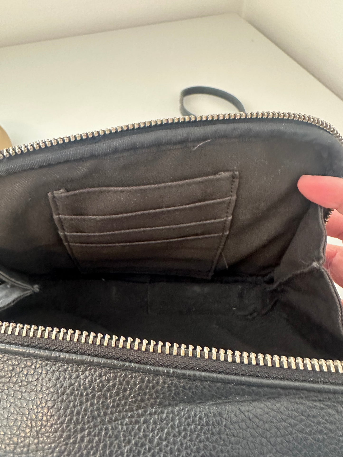 Banana Republic Colorblock Black and White Leather Camera Crossbody Bag