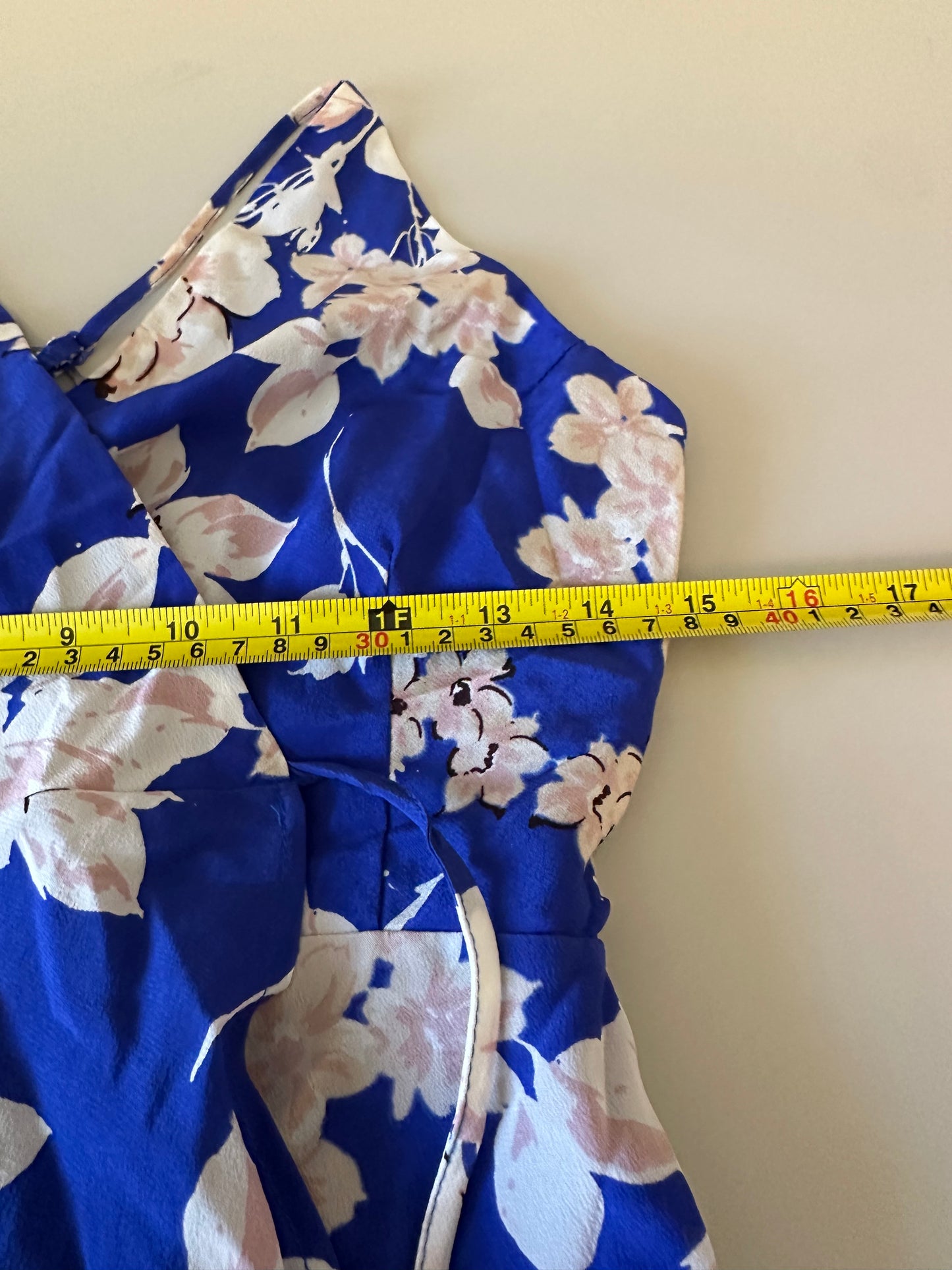 NWT Yumi Kim Blue Floral Rush Hour Silk Maxi Wrap Dress | Size Medium
