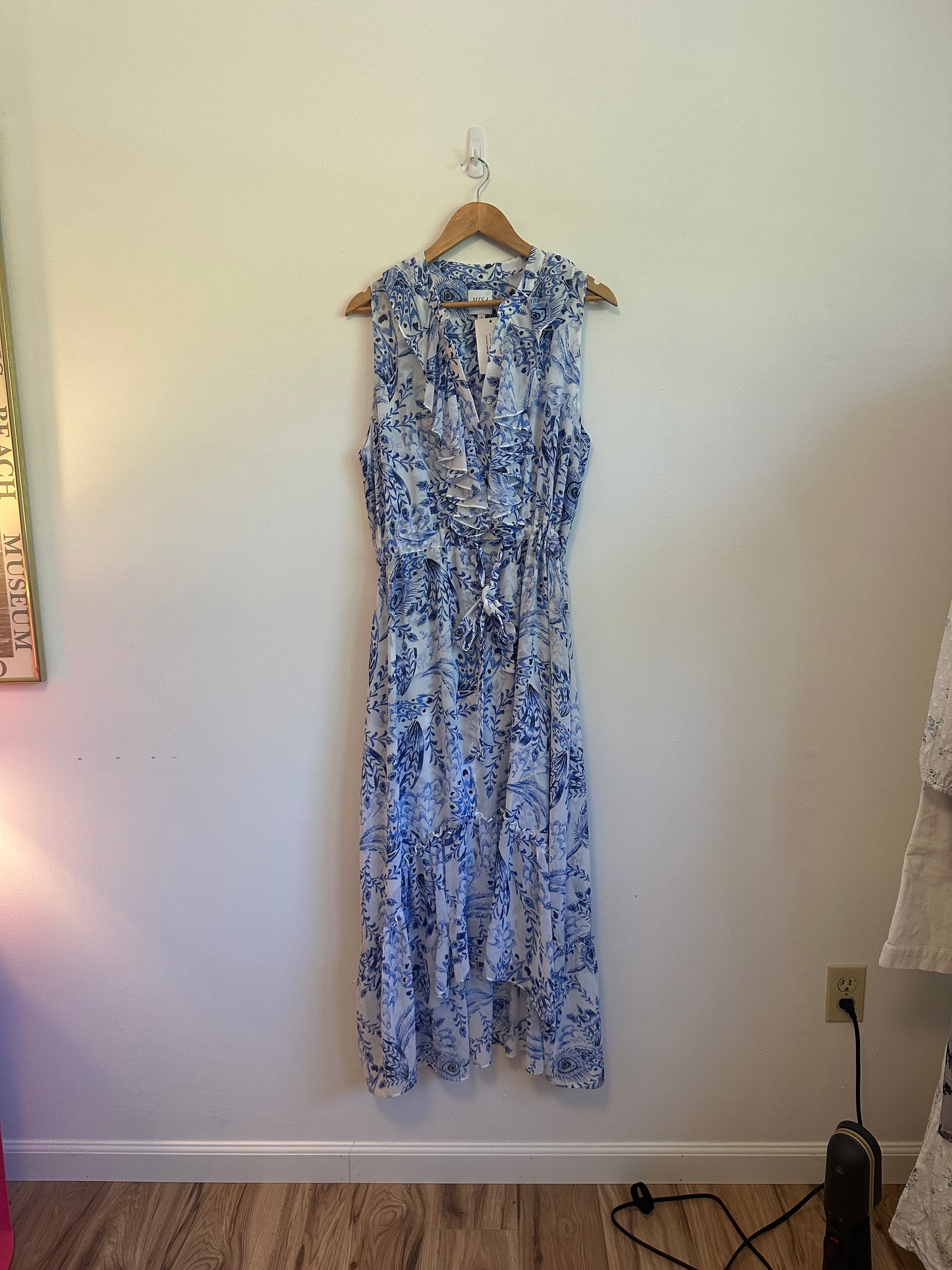 Misa Los Angeles Audra Midi Dress in Peacock Blue | Size Large