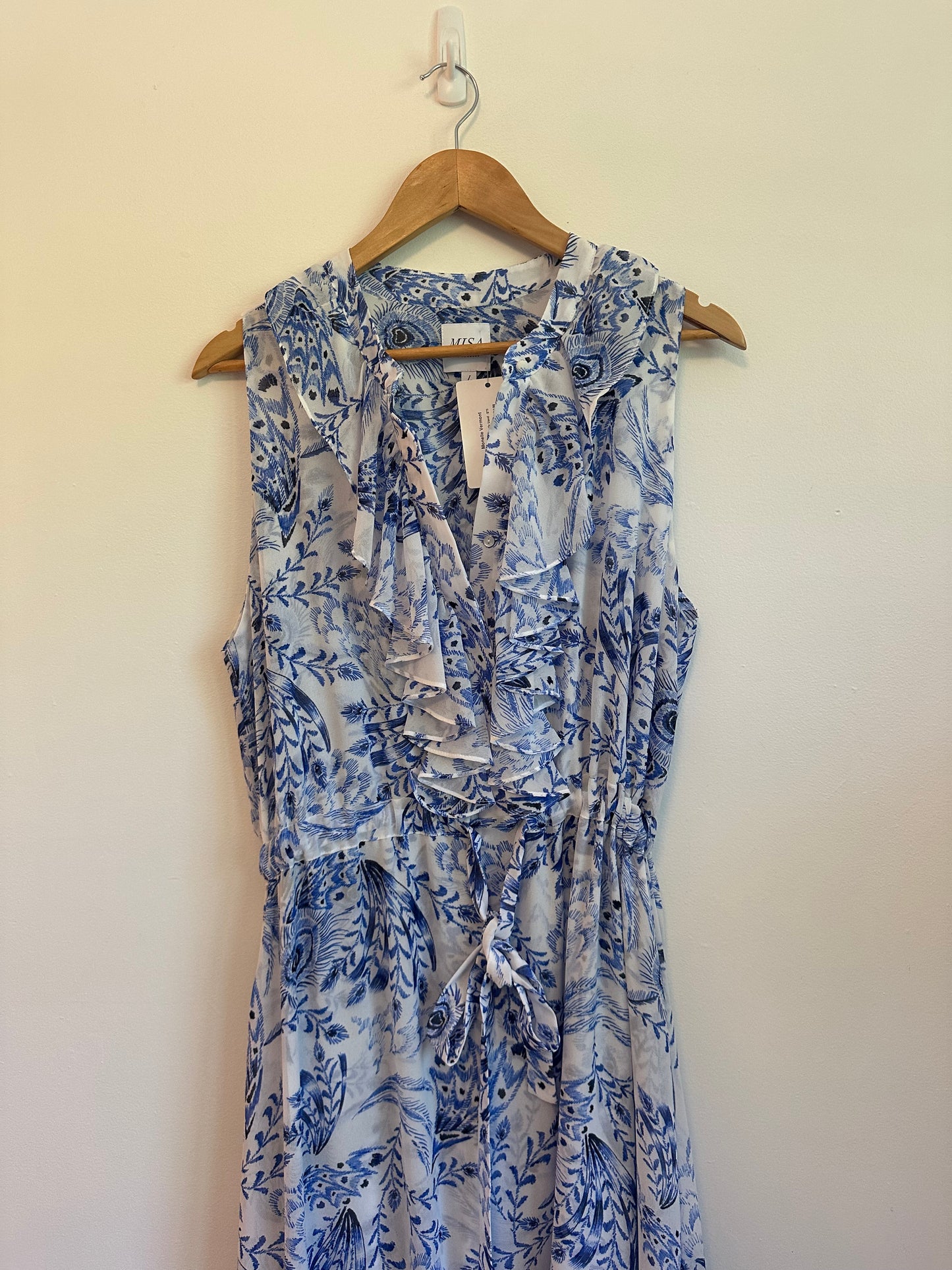 Misa Los Angeles Audra Midi Dress in Peacock Blue | Size Large