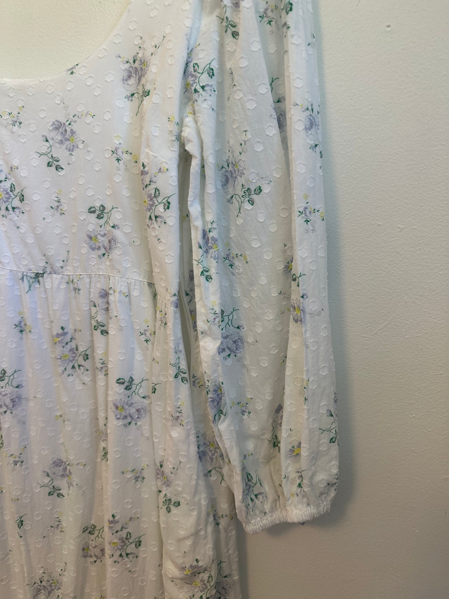 Love Shack Fancy Colby Textured Dot Floral Maxi Dress | Size 6