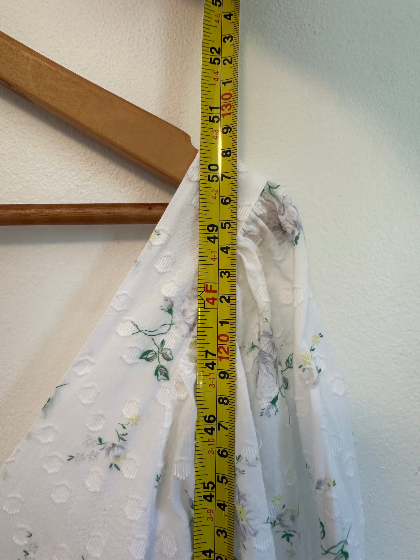 Love Shack Fancy Colby Textured Dot Floral Maxi Dress | Size 6