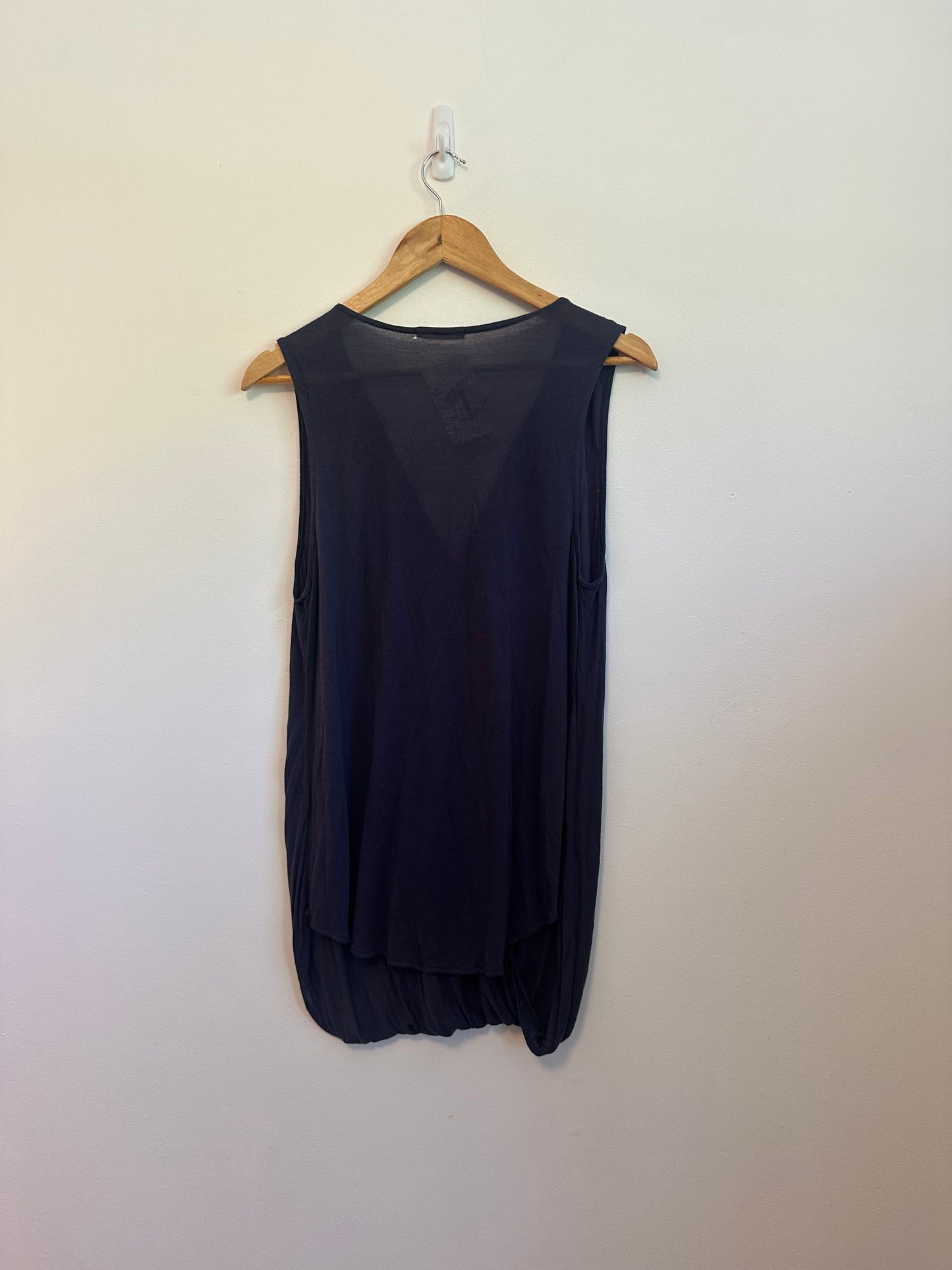Fresh Laundry Navy Blue Modal Wrap Blouse | Size Large