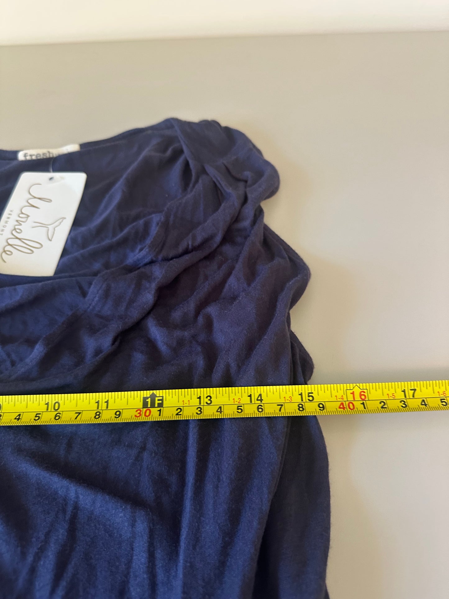 Fresh Laundry Navy Blue Modal Wrap Blouse | Size Large